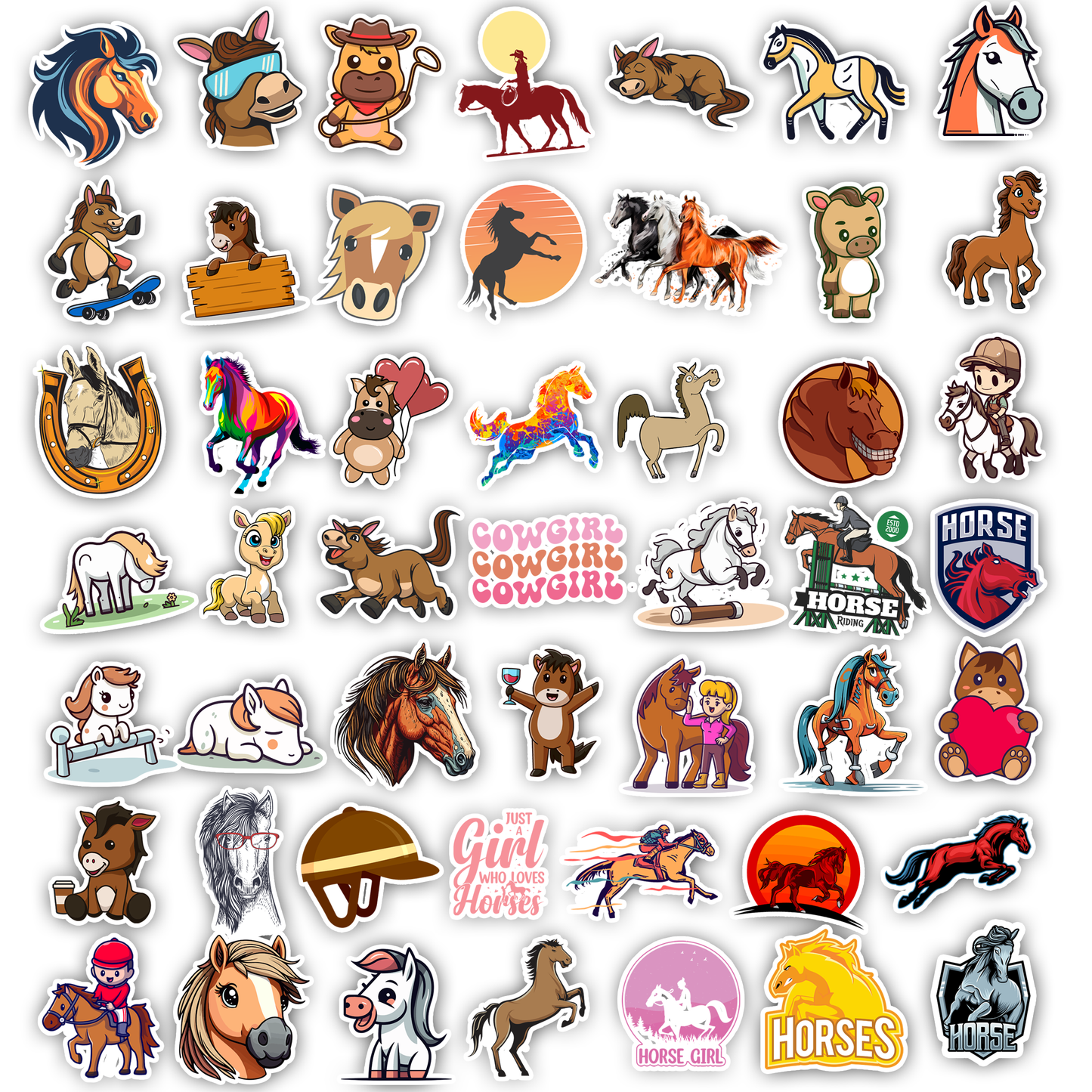 50Pc Horse Sticker Bomb