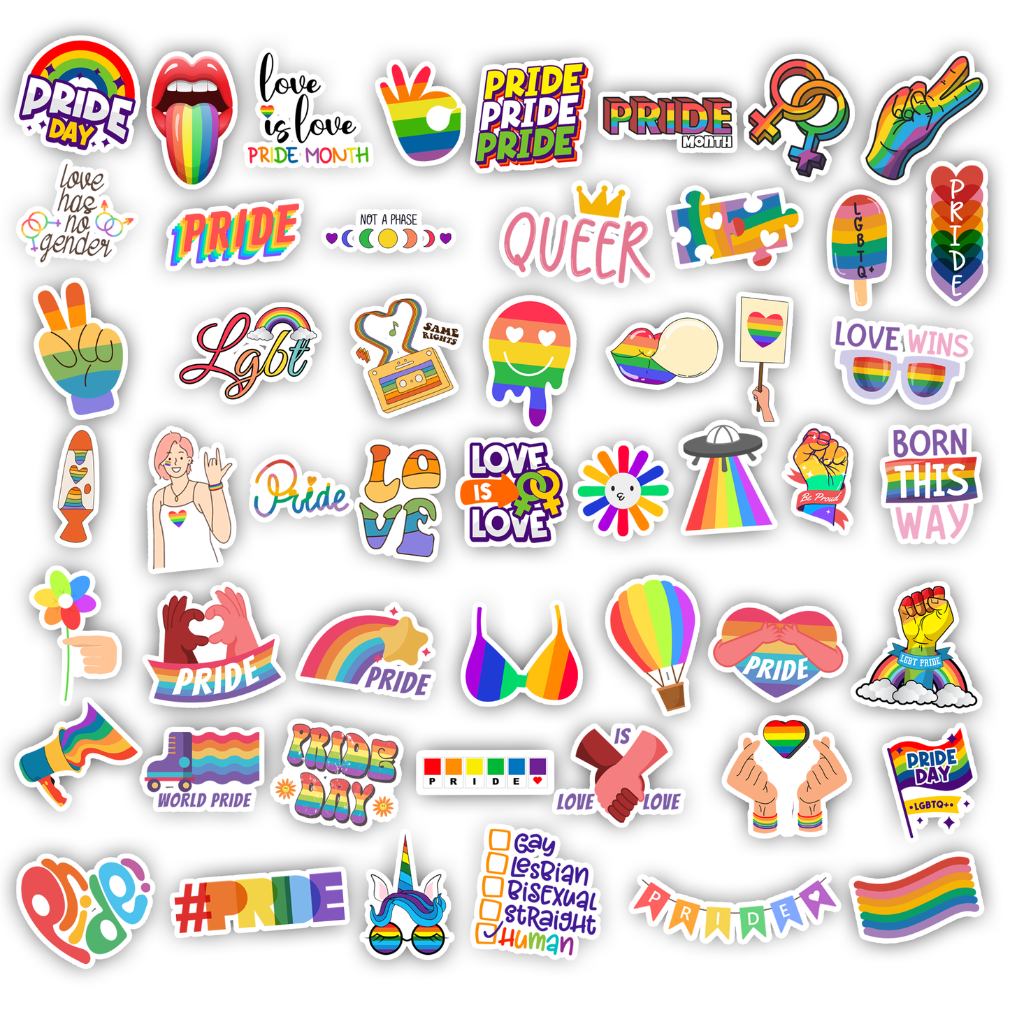 50Pc LGBTQ Girls Sticker Bomb