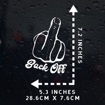 Back Off Funny Car Decal