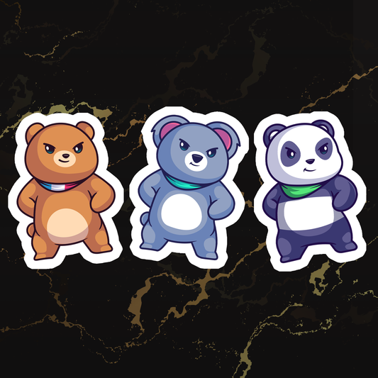 Large Cute Bears Vinyl Stickers