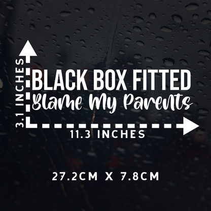 Black Box Blame Parents Car Decal