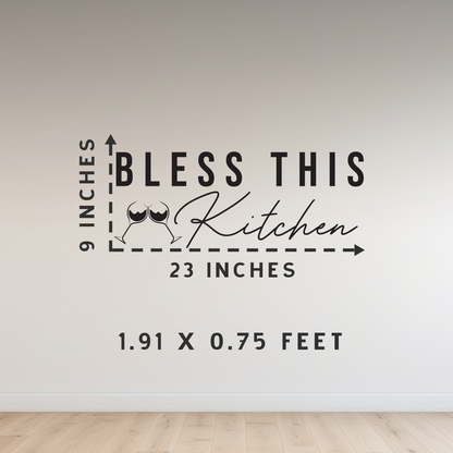 Bless This Kitchen Wall Sticker Decal