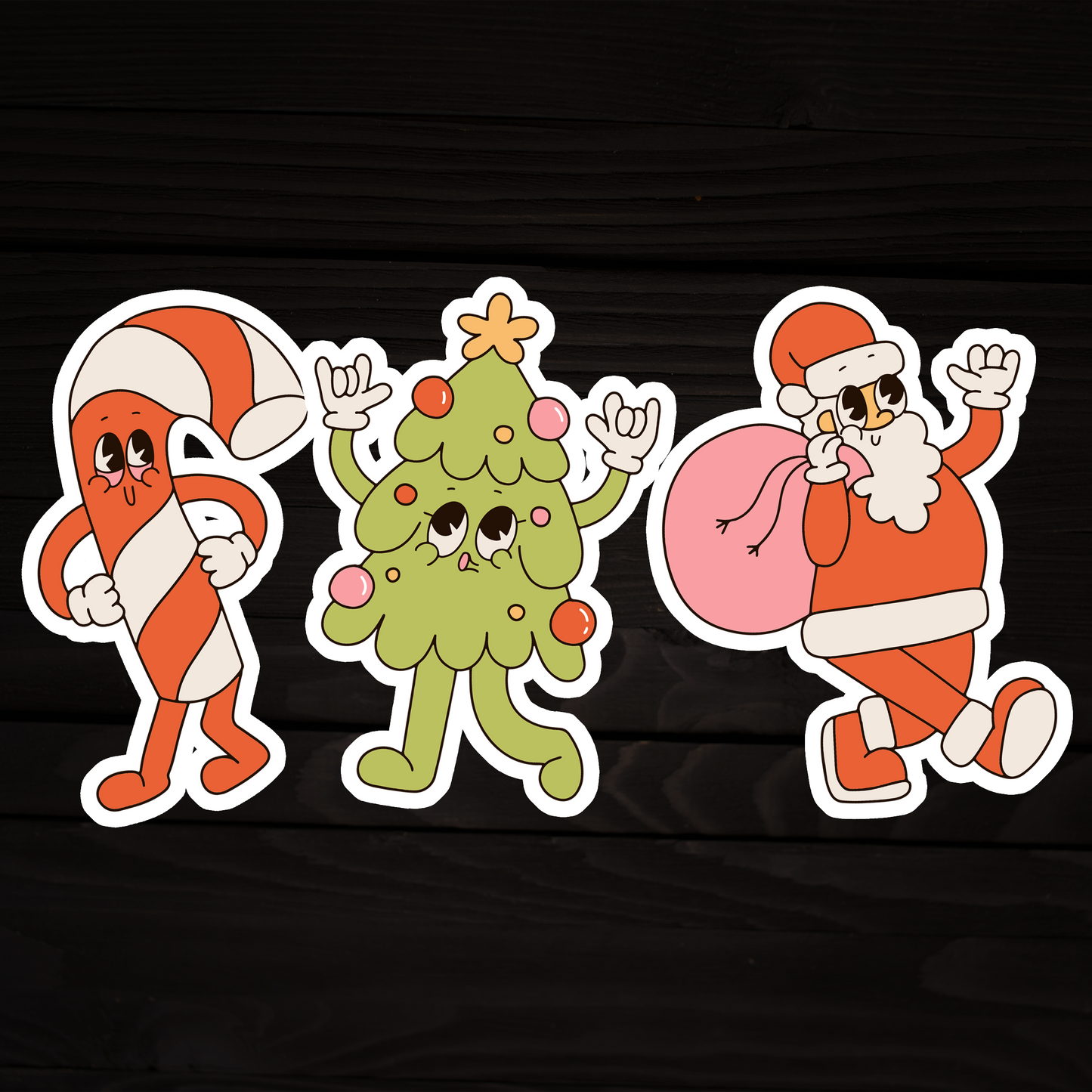 Large Cute Christmas Vinyl Stickers