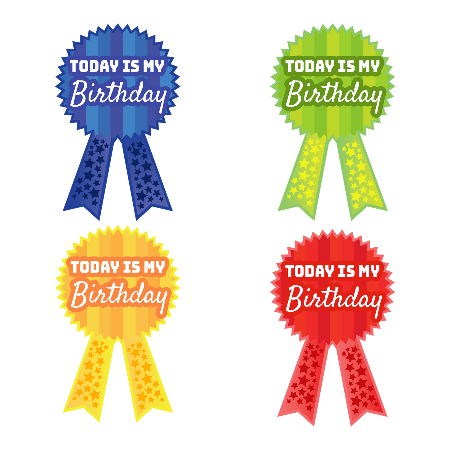 Birthday Ribbon Award  Stickers