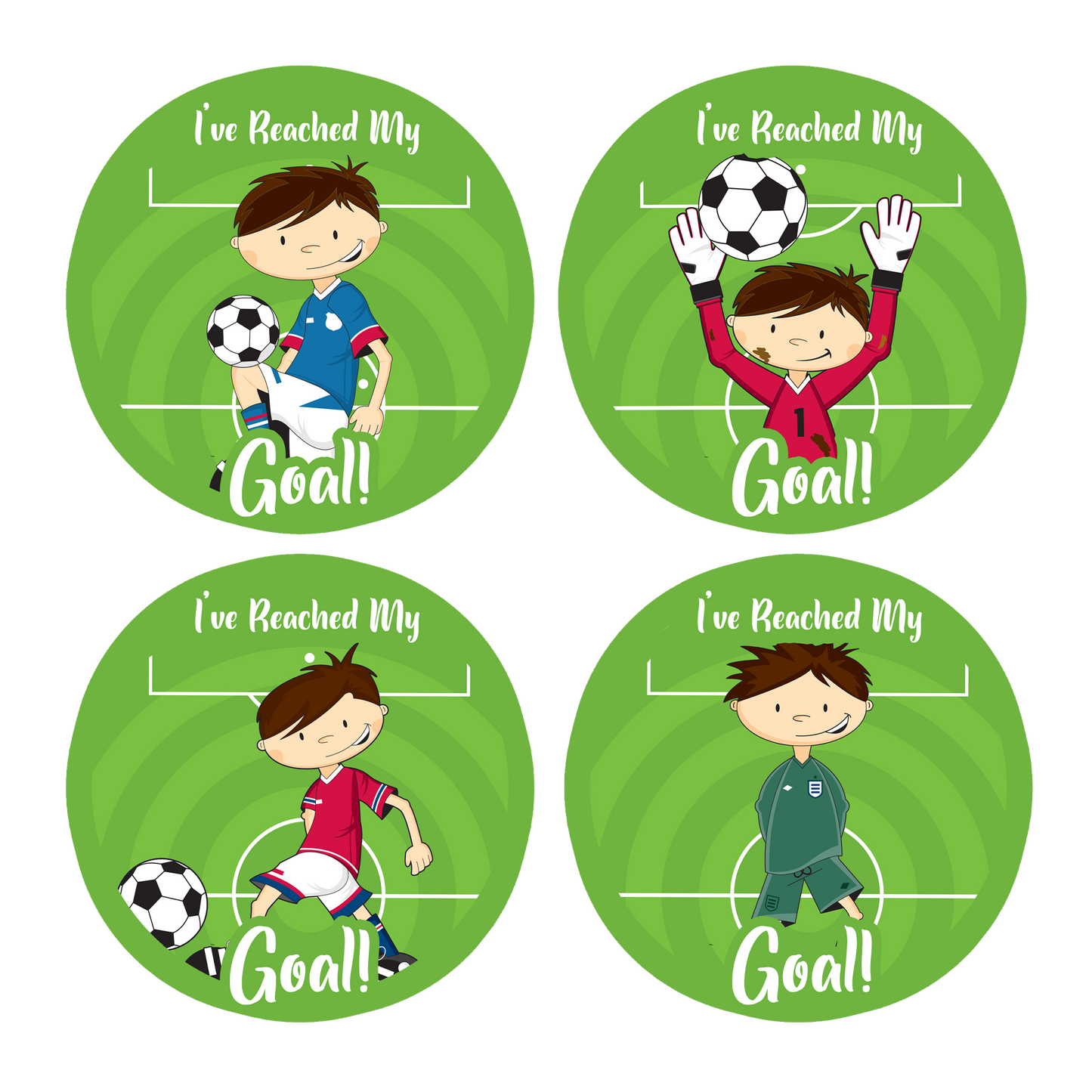 Reached My Goal Football Award Stickers