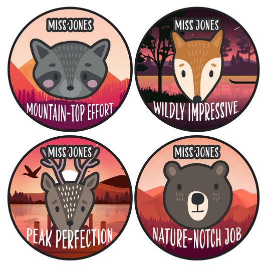 Cute Wilderness Animals Personalised Teacher Stickers