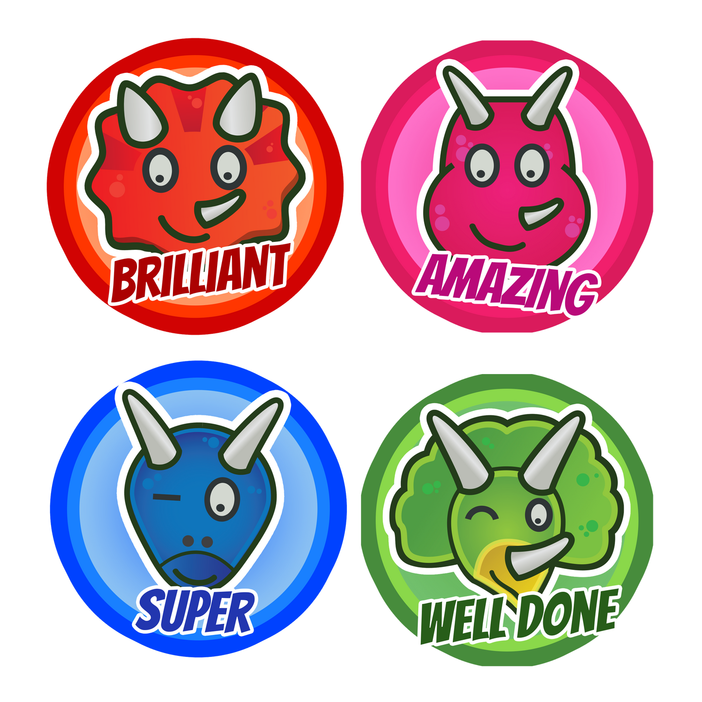 Colorful Dinosaur Award Stickers