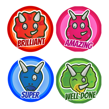 Colorful Dinosaur Award Stickers