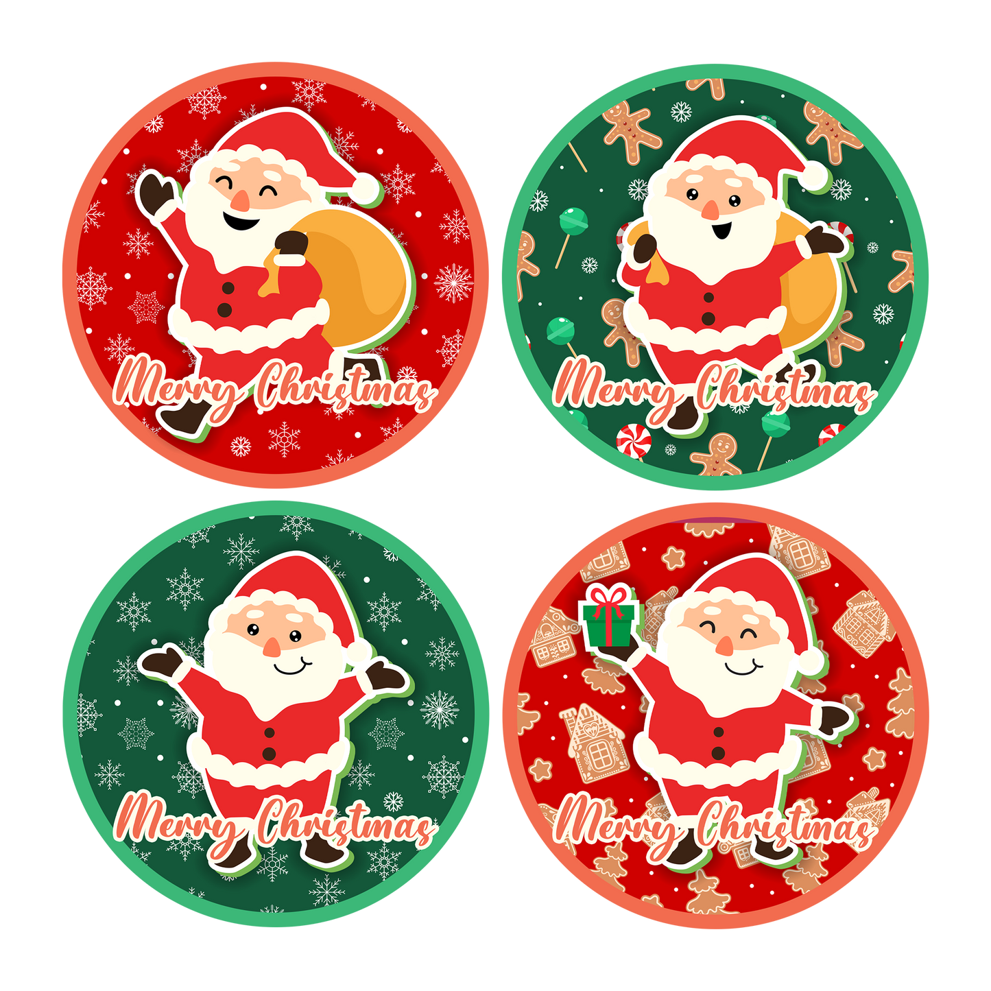 Santa Cute Christmas Award Stickers