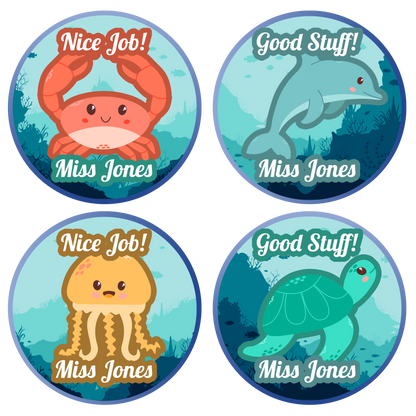 Underwater Personalised Teacher Stickers