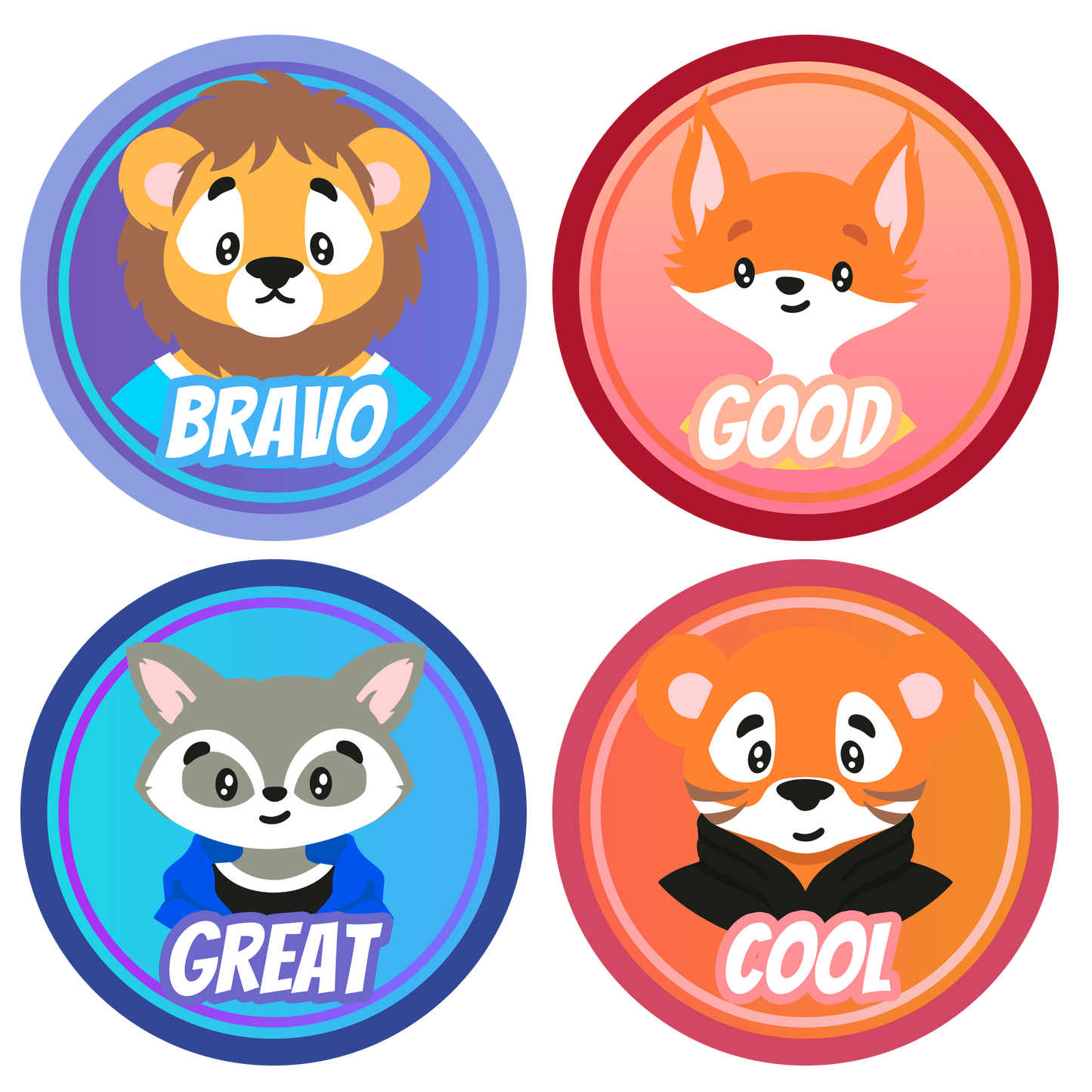 Funky Animals Award Stickers