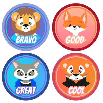 Funky Animals Award Stickers