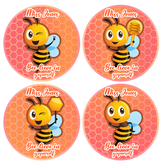 Bees Personalised Teacher Stickers