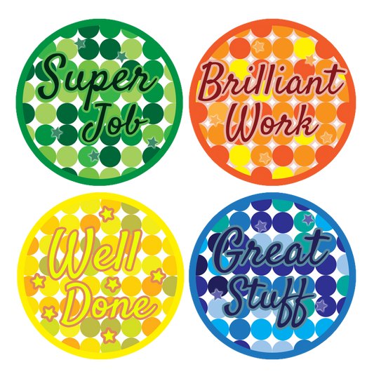 Holographic Bubble Award Teachers Stickers