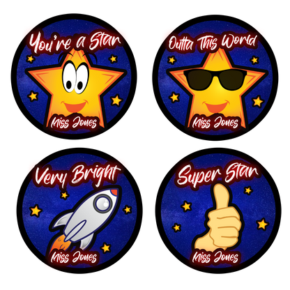 Galaxy Personalised Teacher Stickers