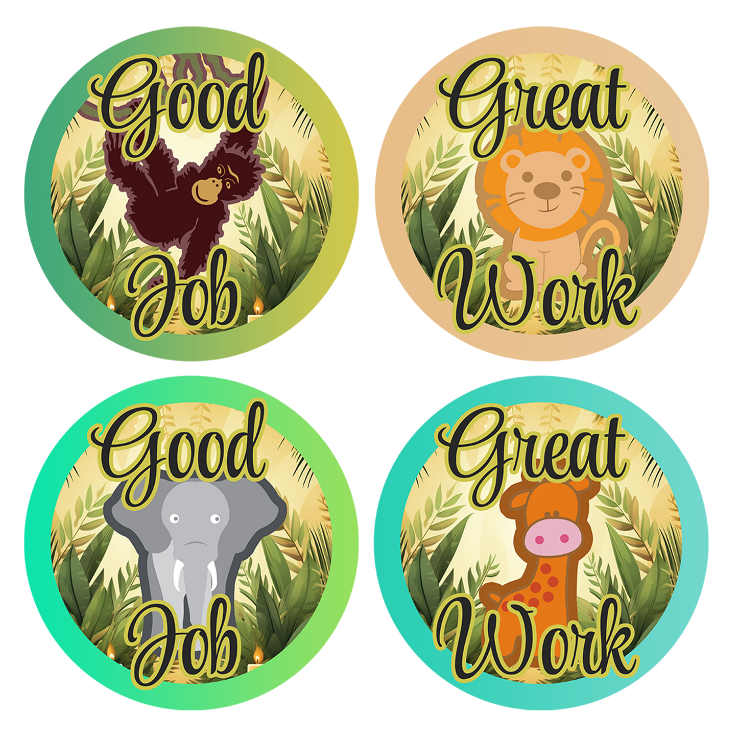 Jungle Animal Award Stickers