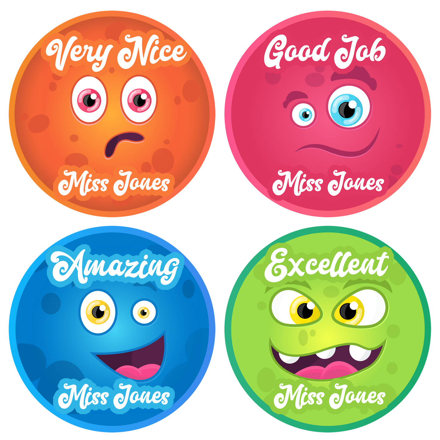 Monsters Personalised Teacher Stickers