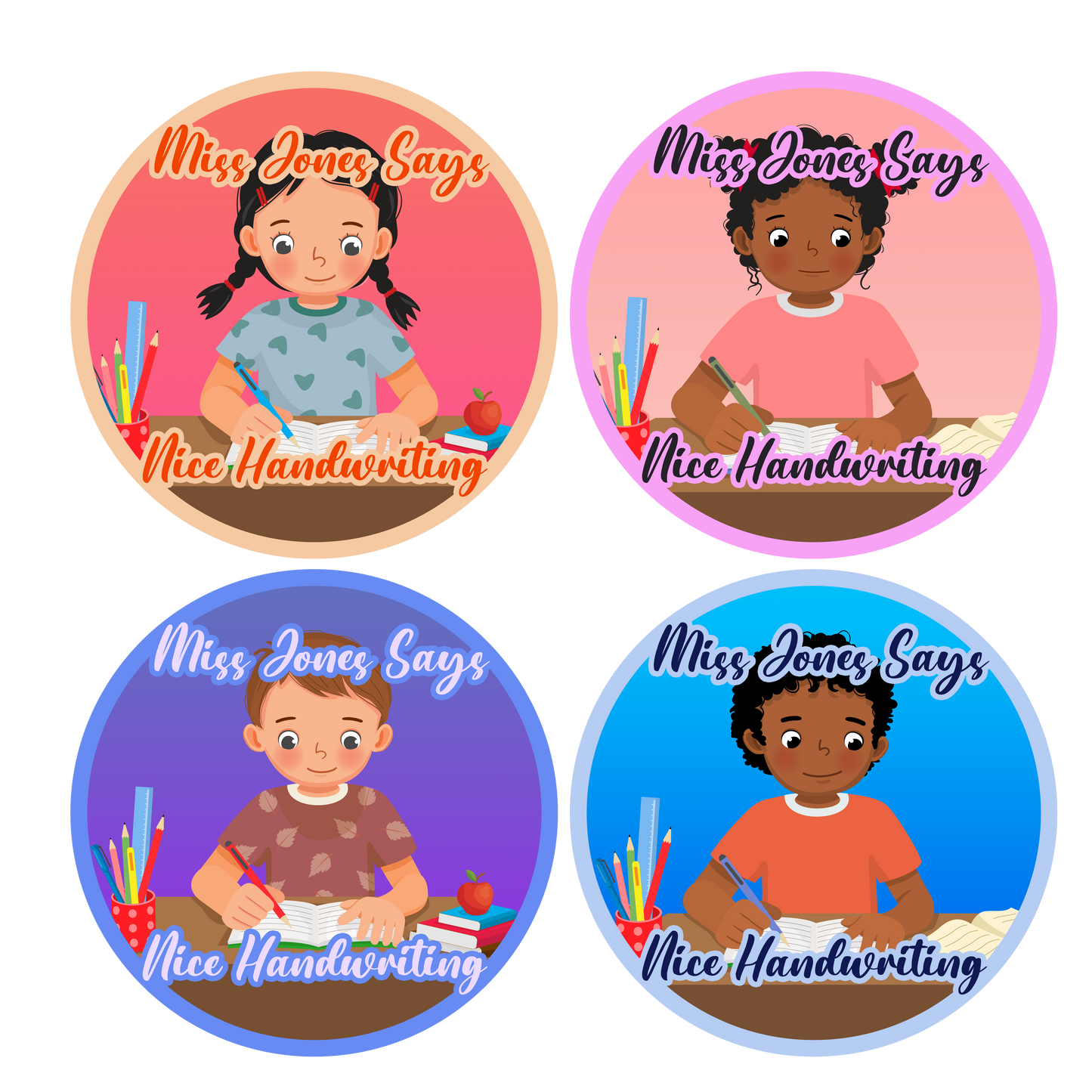 Handwriting Personalised Teacher Stickers