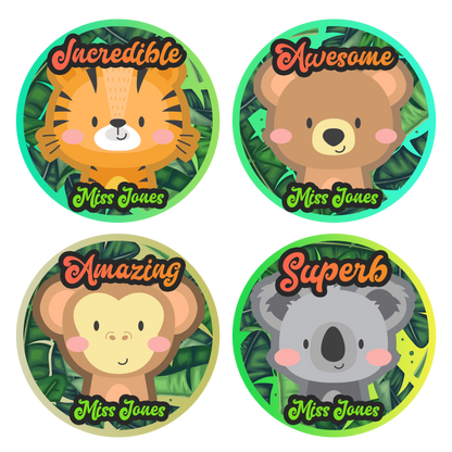 Jungle Personalised Teacher Stickers