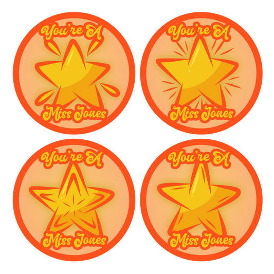 Stars Personalised Teacher Stickers