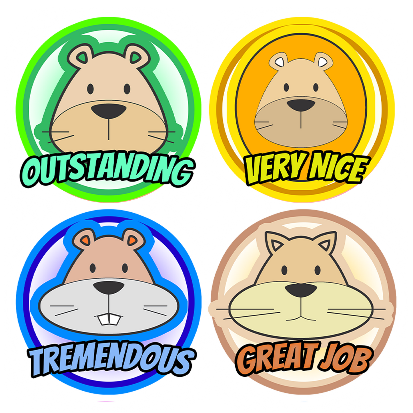 Pastel Animals Award Stickers