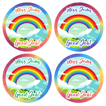 Rainbow Personalised Teacher Stickers