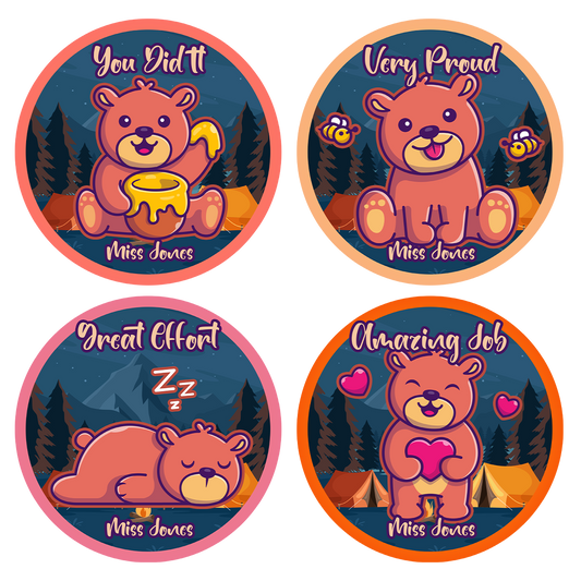 Honey Bears Personalised Teacher Stickers