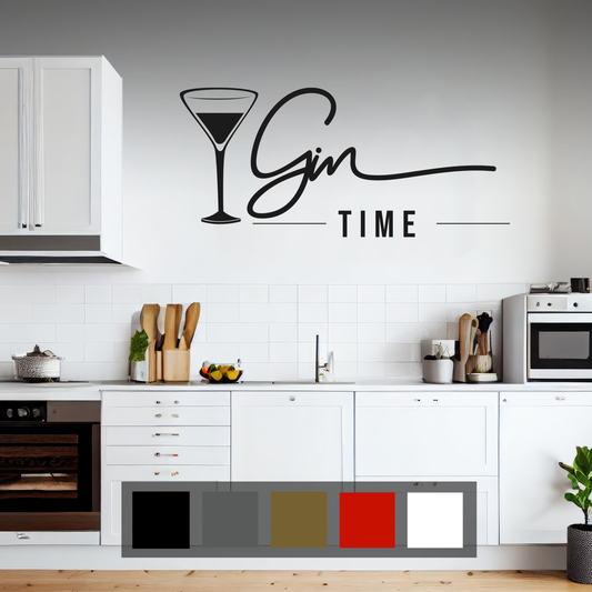 Gin Time Kitchen Wall Sticker Decal