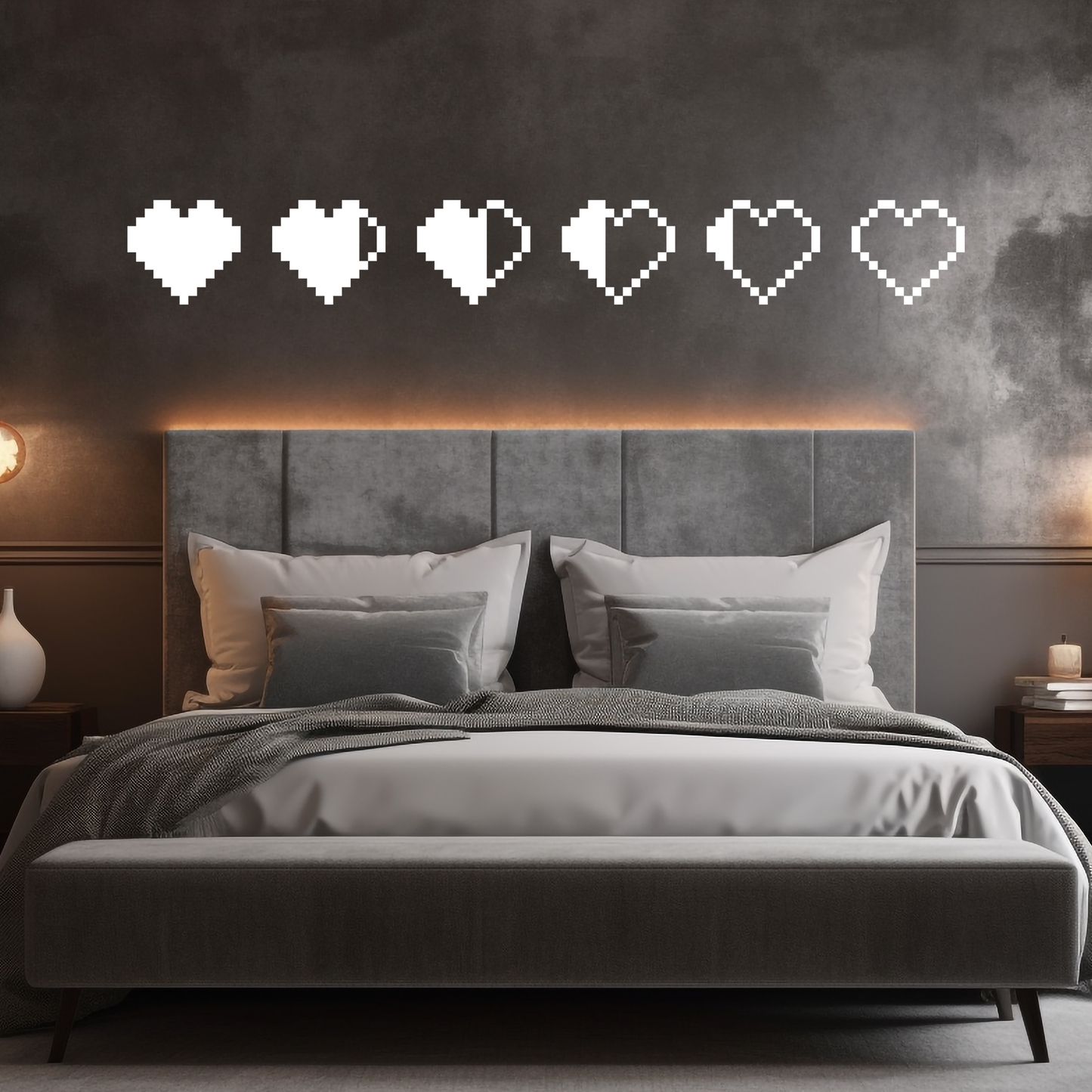 Gaming Hearts Wall Sticker Decal