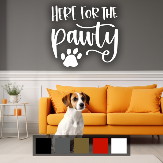 Here For The Pawty Wall Sticker Decal