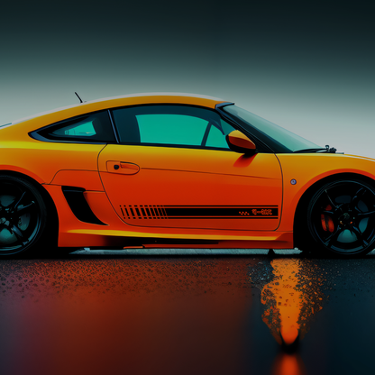 Japanese Text Sports Car Decal