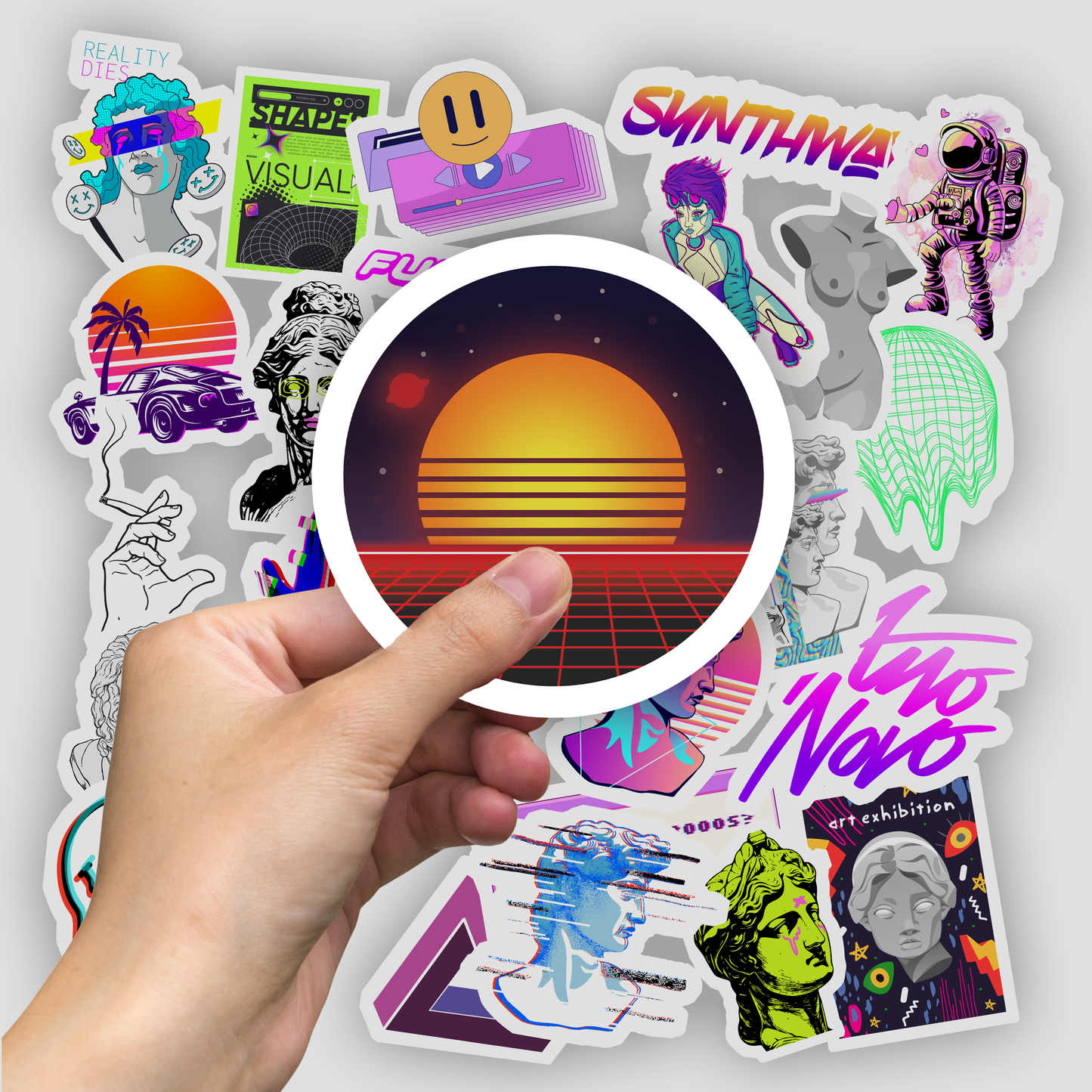 50Pc Vaporwave Sticker Bomb