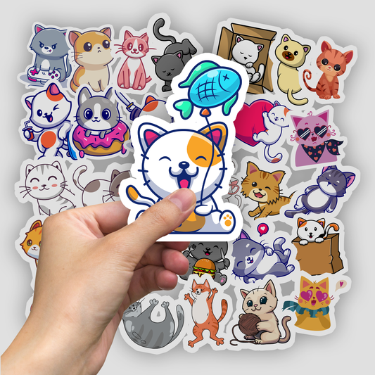 30Pc Kitten Stickers Kids