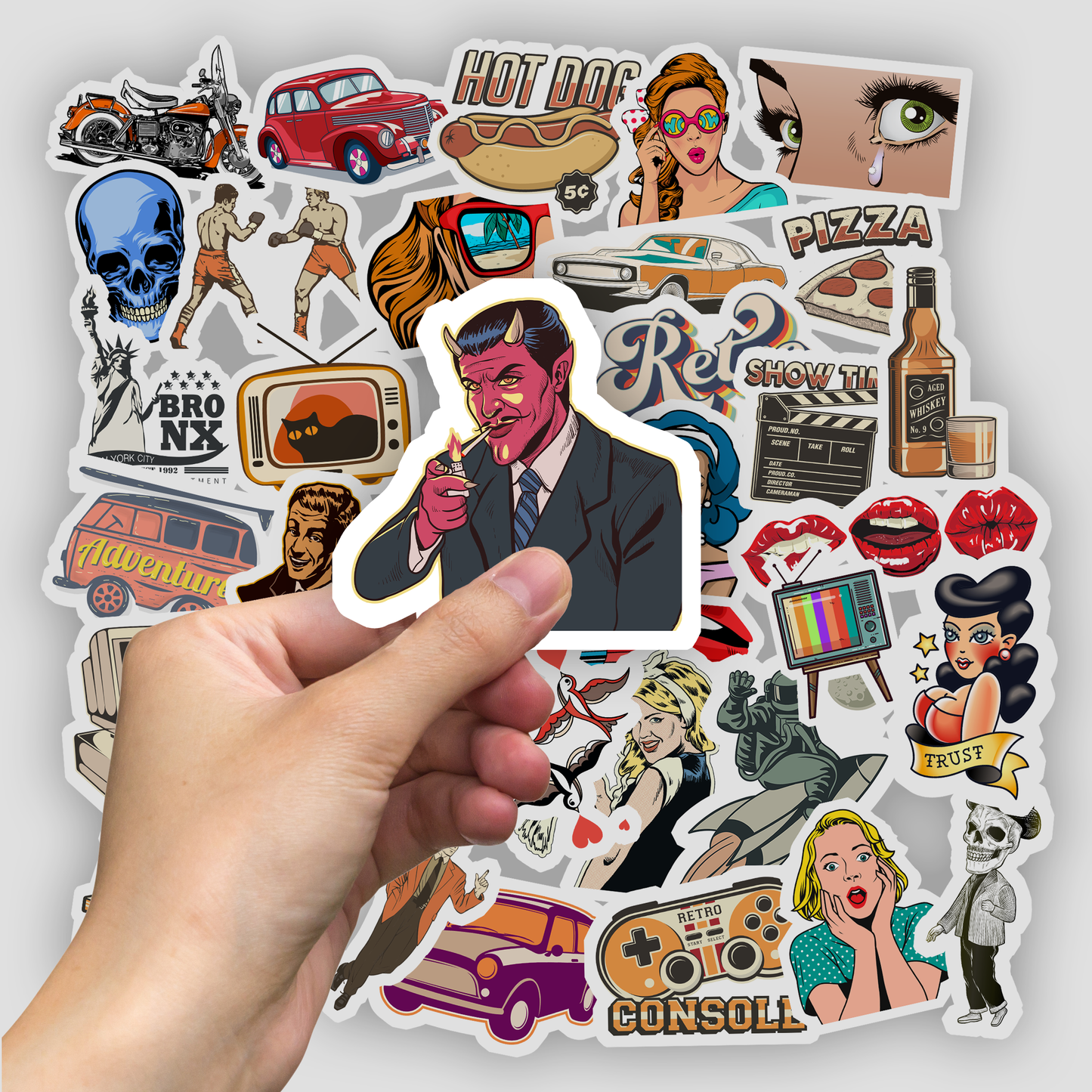 50Pc Retro Sticker Bomb