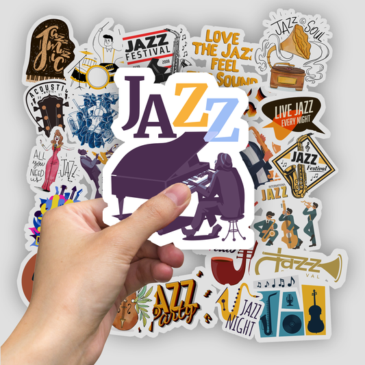 50Pc Jazz Music Sticker Bomb