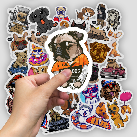50Pc Dogs Sticker Bomb