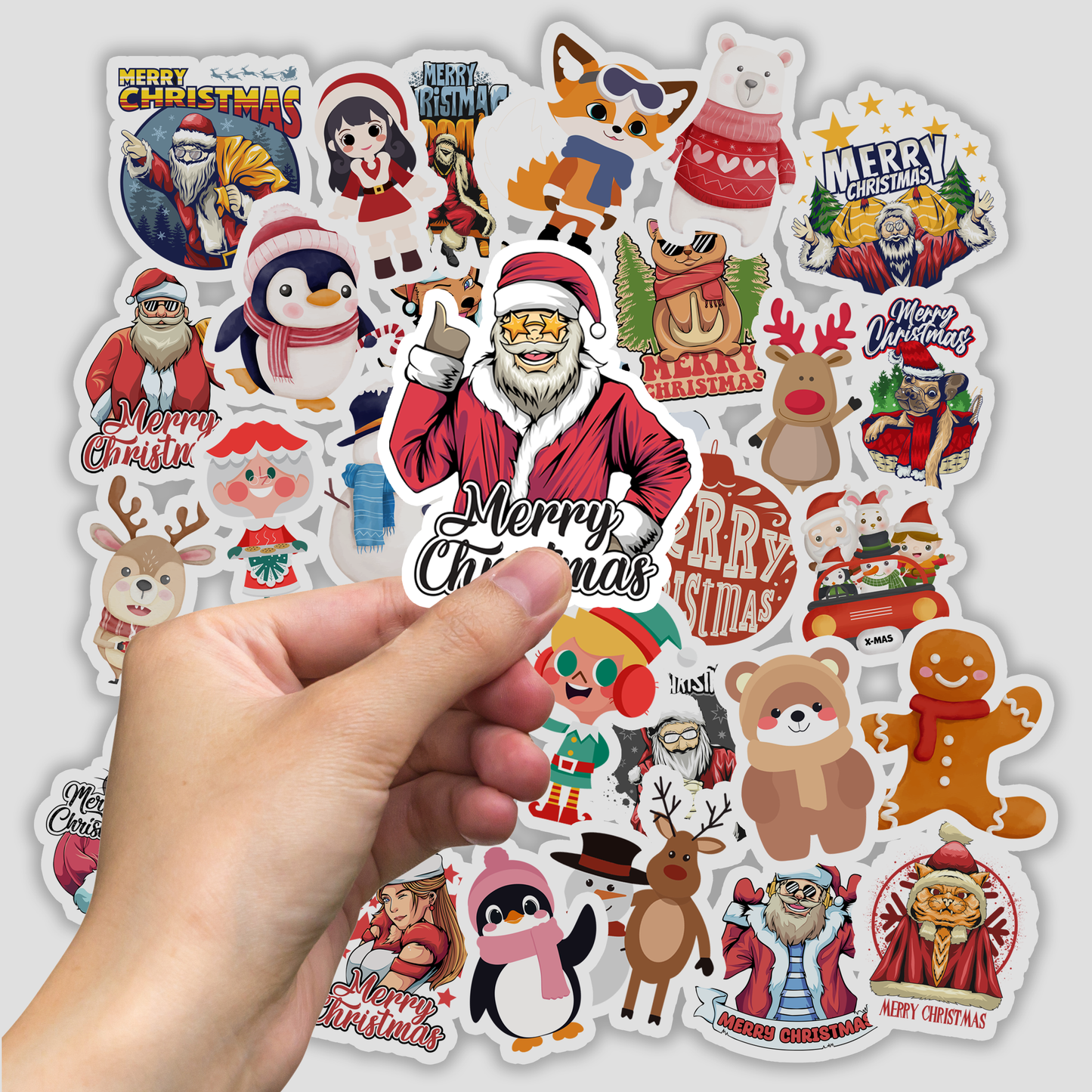 30Pc Christmas Santa Stickers Kids