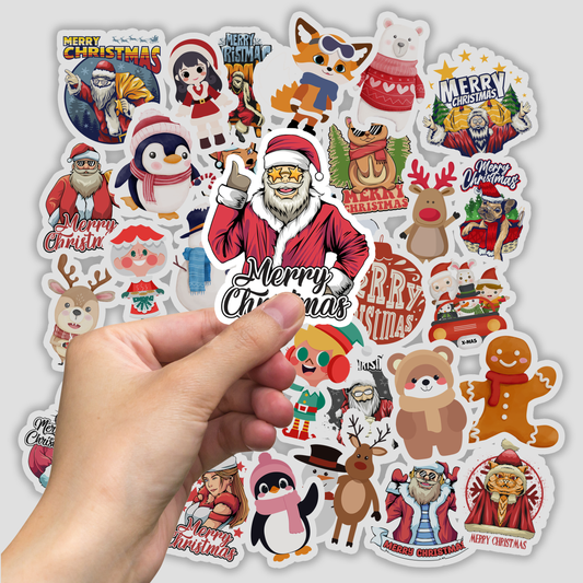 30Pc Christmas Santa Stickers Kids