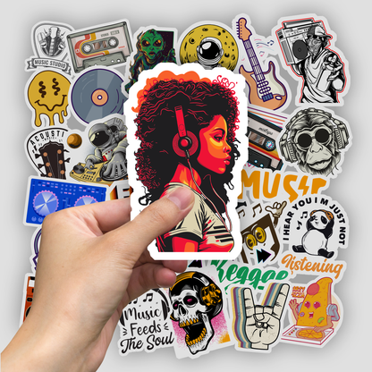 50Pc Music Sticker Bomb