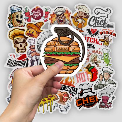 50Pc Chef Sticker Bomb