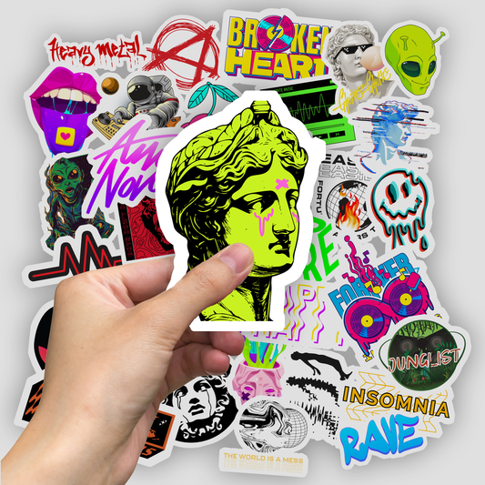 50Pc Rave Music Sticker Bomb