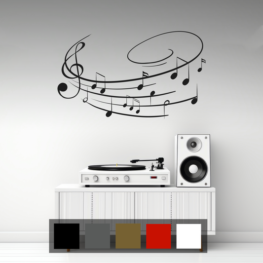 Notes Spin Wall Sticker Decal
