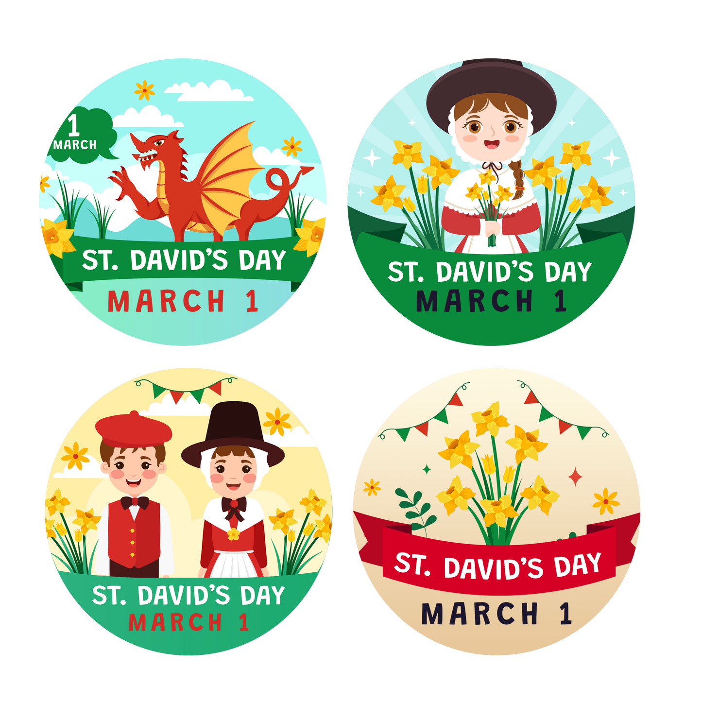 St Davids Day Award Stickers