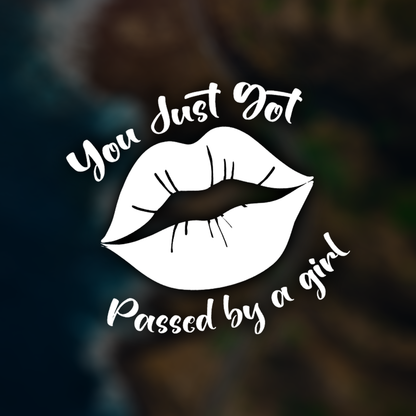 Passed by a Girl Funny Car Decal