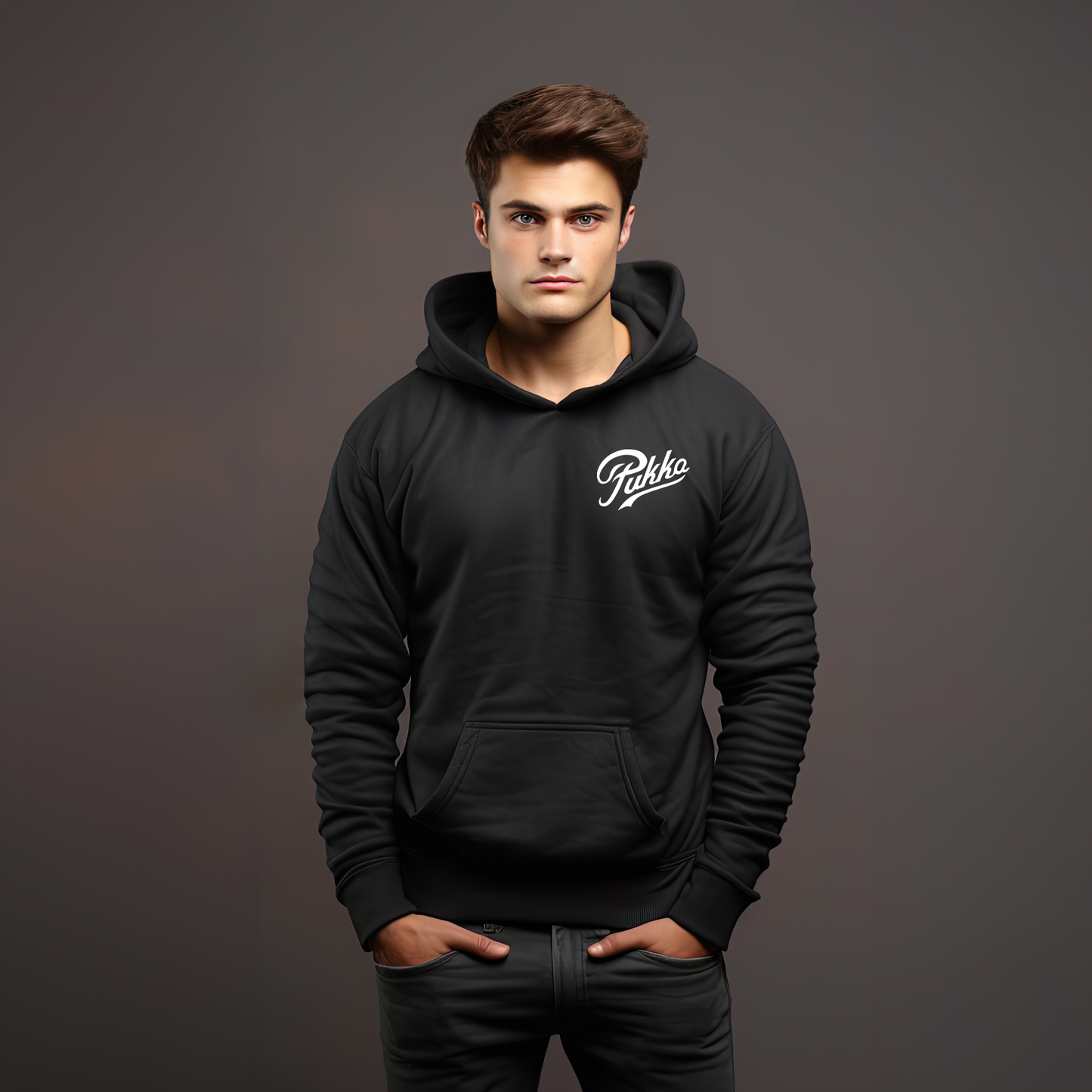 Plain Black Pukka Hoodie