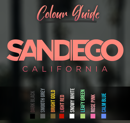 San Diego California Car Sticker Decal