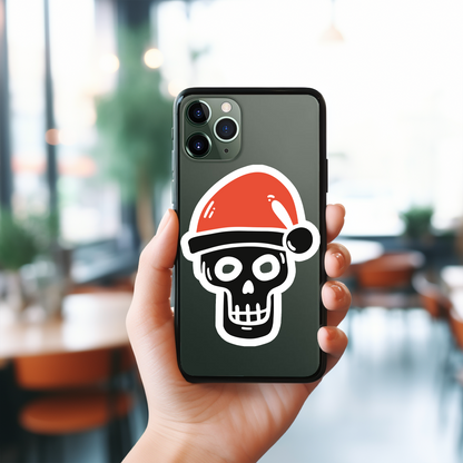 Santa Skull Large Sticker