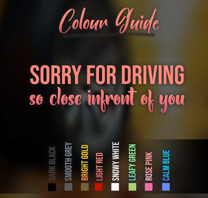Sorry For Driving Funny Car Decal