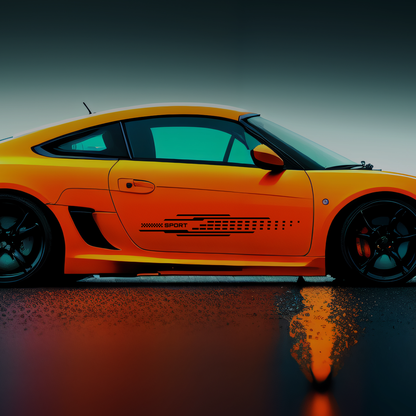 Sports Line Dotted Sports Car Decal
