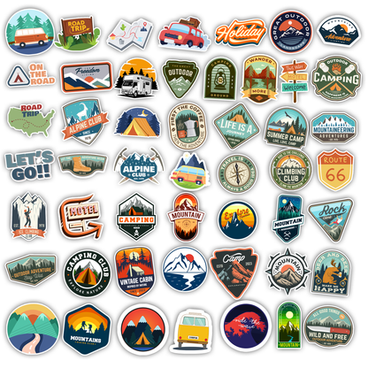 50Pc Camping Sticker Bomb